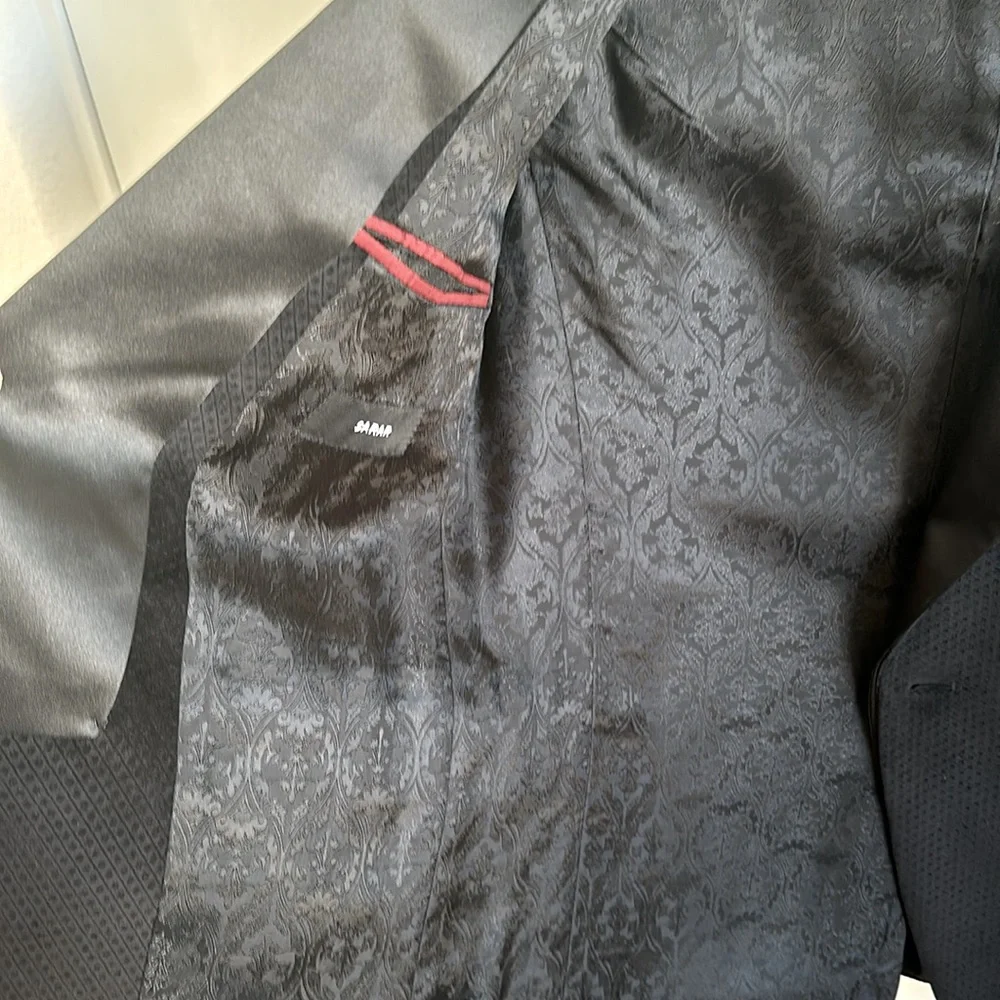 SARAR Black Velvet Textured Formal Dressy Jacket, 38 R - Picture 3 of 6